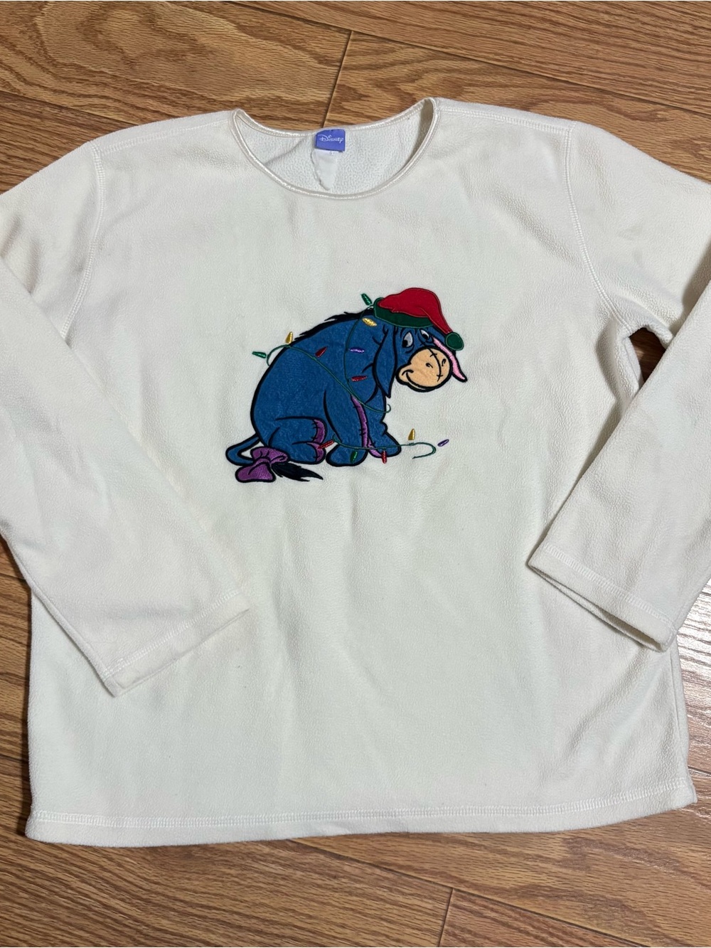 Vintage 90s Y2K Disney Winnie The Pooh Eeyore Pullover Fleece Sweatshirt Large